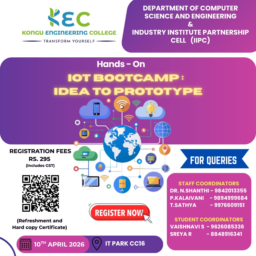 Hands - on IoT BootCamp: Idea to Prototype 2026 Workshop Poster 